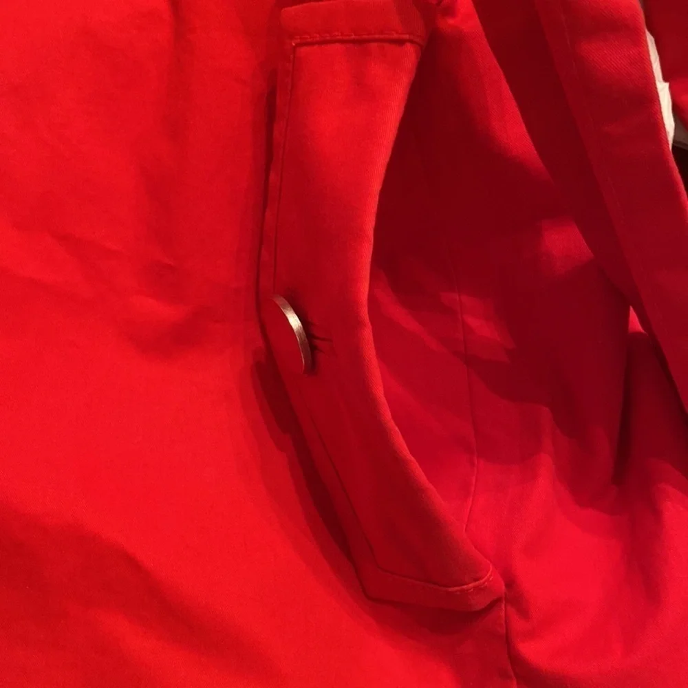 Banana republic red jacket, size small, 100% cotton. Lining is 100% acetate.